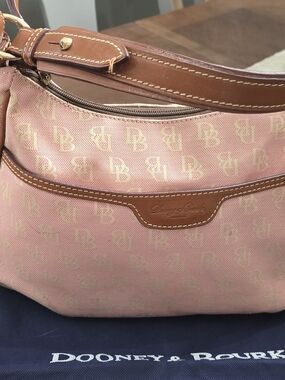 Dooney & Bourke Pink Signature Canvas Shoulder Bag - Wallet Separate